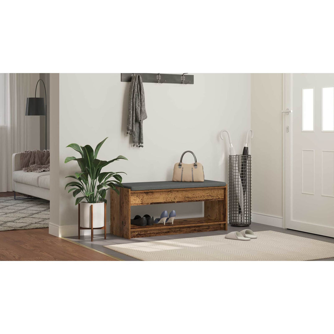 Hallbænk Gammelt træ 103 x 38 x 45 cm Kunstigt træ og stof