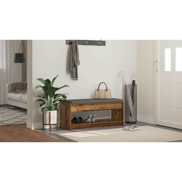 Hallbænk Gammelt træ 103 x 38 x 45 cm Kunstigt træ og stof