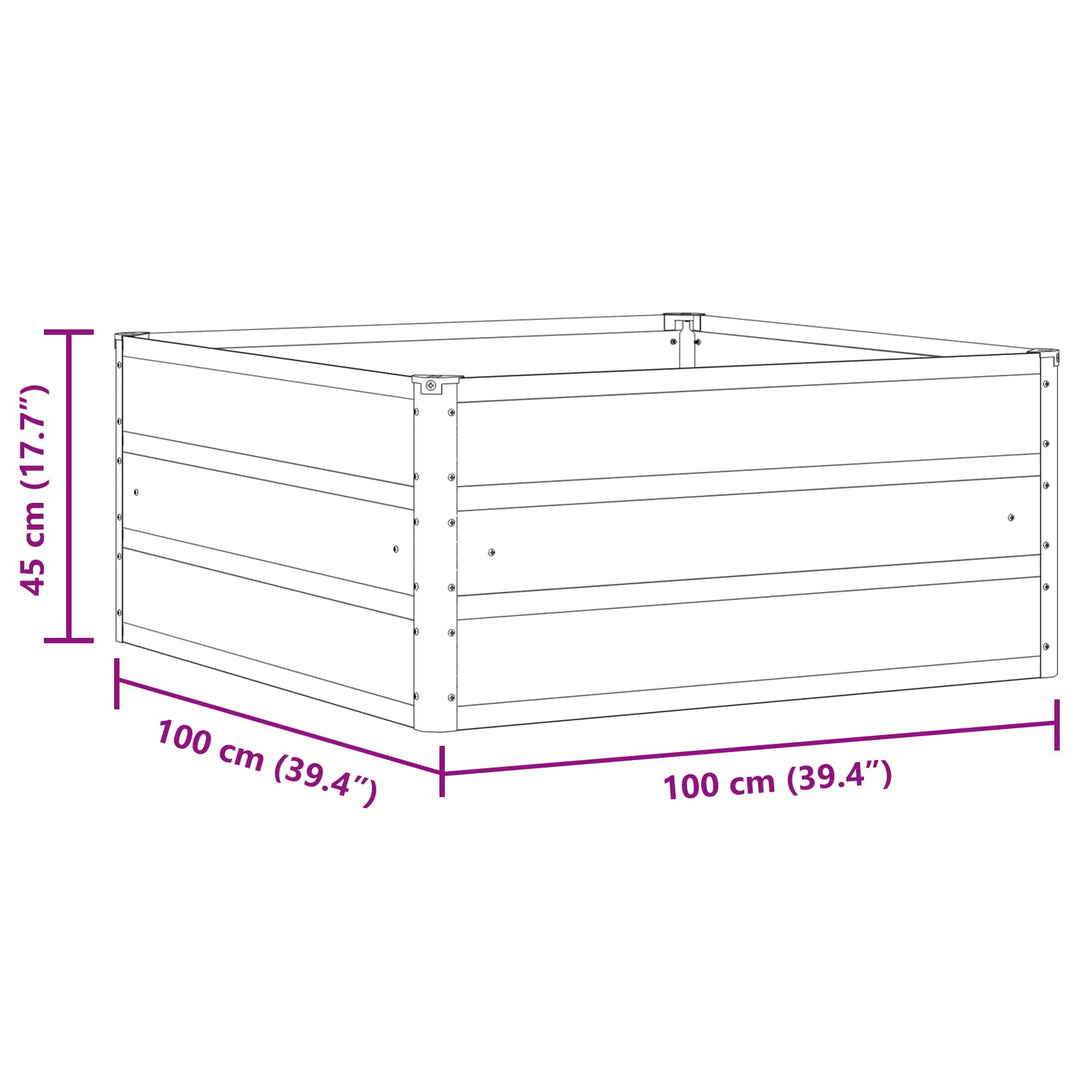 Plantekasse Elfenben 100 x 100 x 45 cm Stål