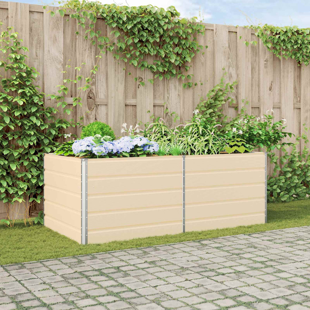 Plantekasse Elfenben 195 x 100 x 75 cm Galvaniseret stål