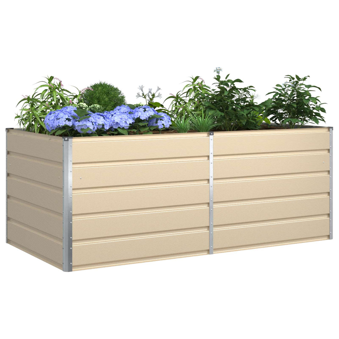 Plantekasse Elfenben 195 x 100 x 75 cm Galvaniseret stål