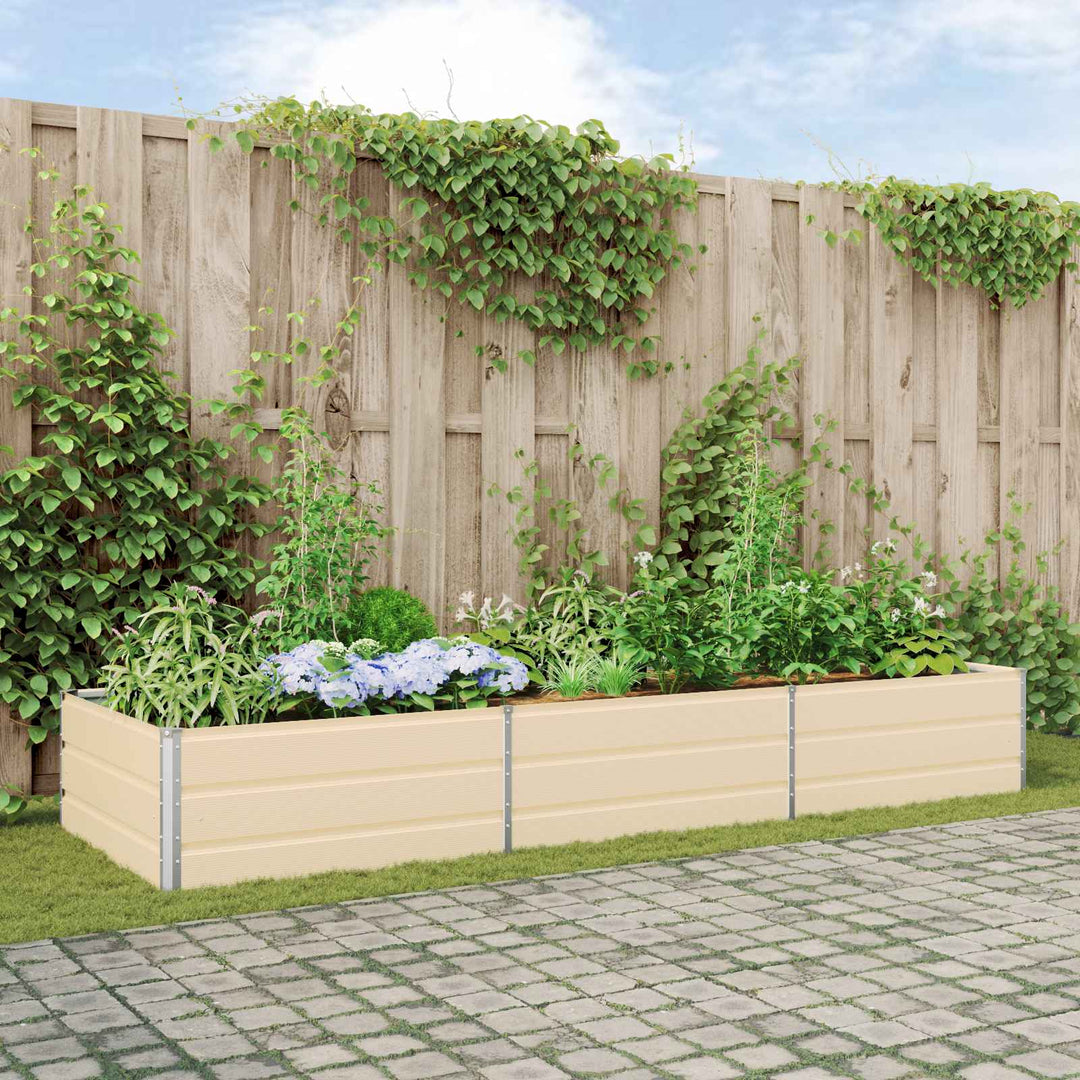 Plantekasse Elfenben 290 x 100 x 45 cm Galvaniseret stål