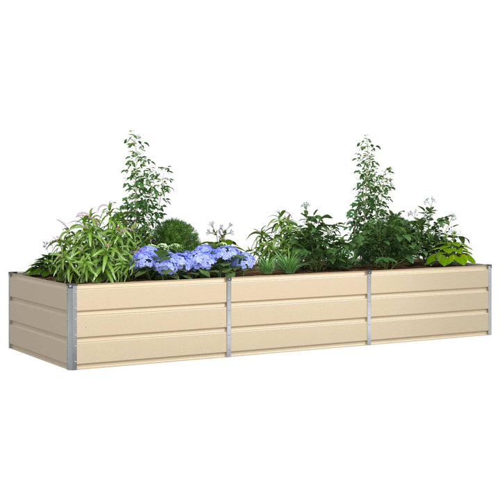 Plantekasse Elfenben 290 x 100 x 45 cm Galvaniseret stål
