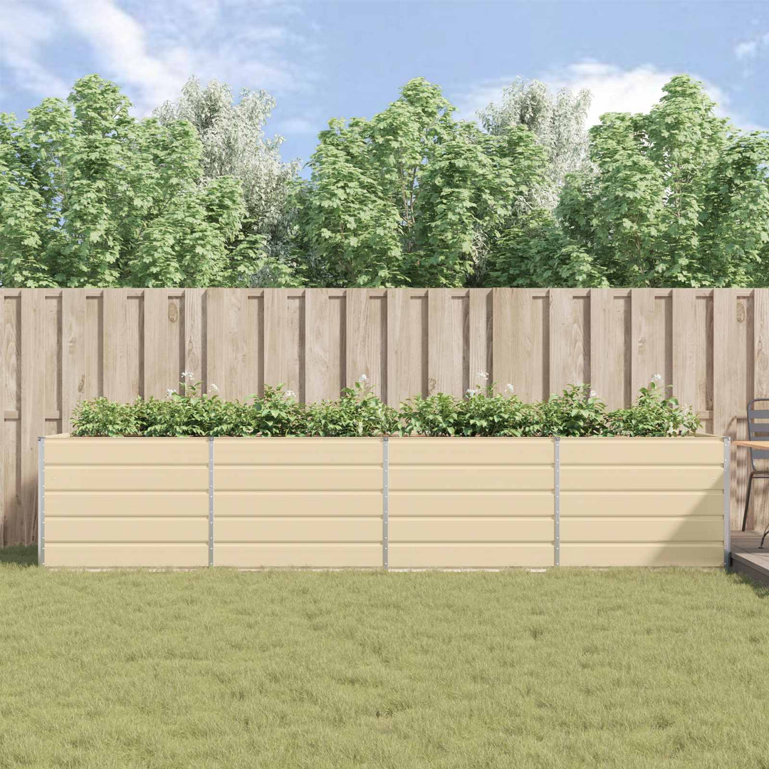 Plantekasse Elfenben 385 x 100 x 75 cm Galvaniseret stål