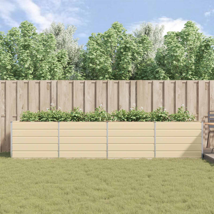 Plantekasse Elfenben 385 x 100 x 75 cm Galvaniseret stål