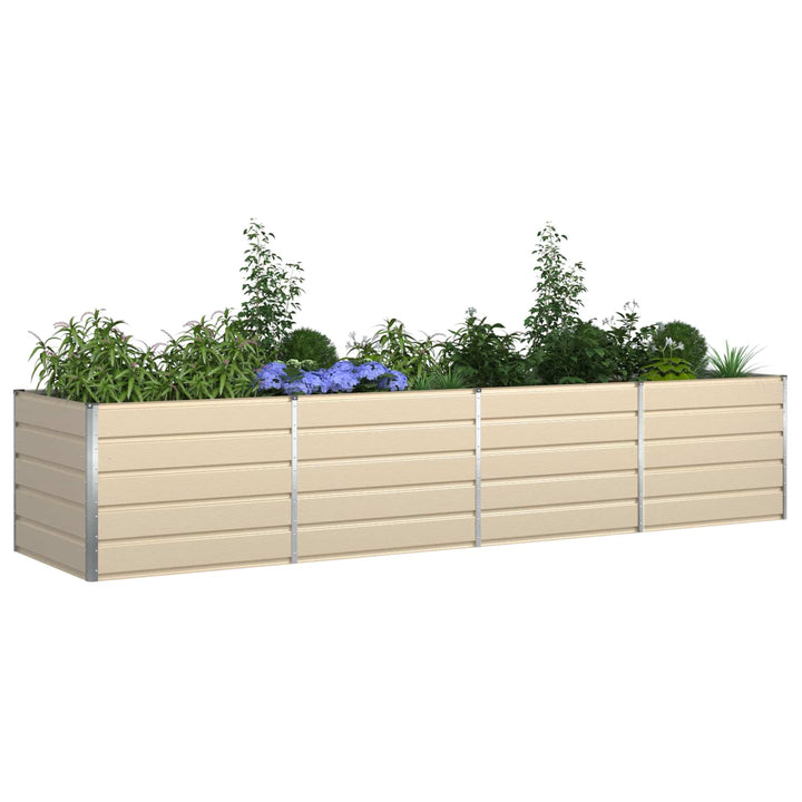 Plantekasse Elfenben 385 x 100 x 75 cm Galvaniseret stål