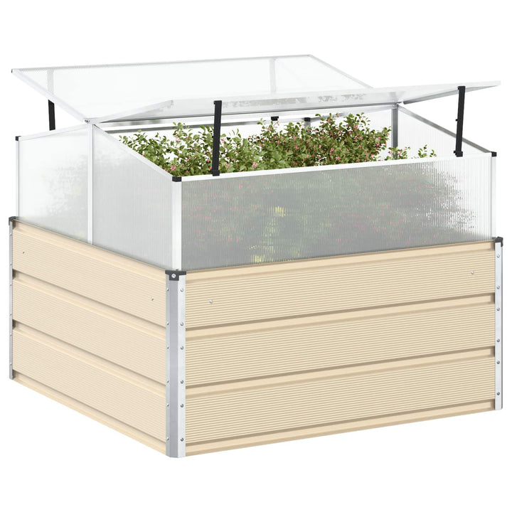 Plantekasse Elfenben 100 x 100 x 77 cm Galvaniseret stål
