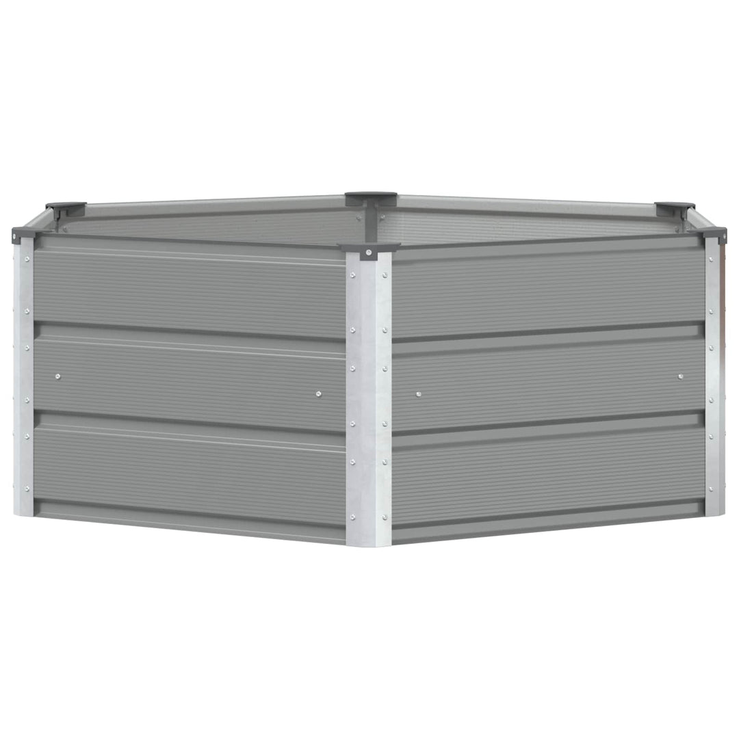 Plantekasse Lysegrå 129 x 129 x 45 cm Stål