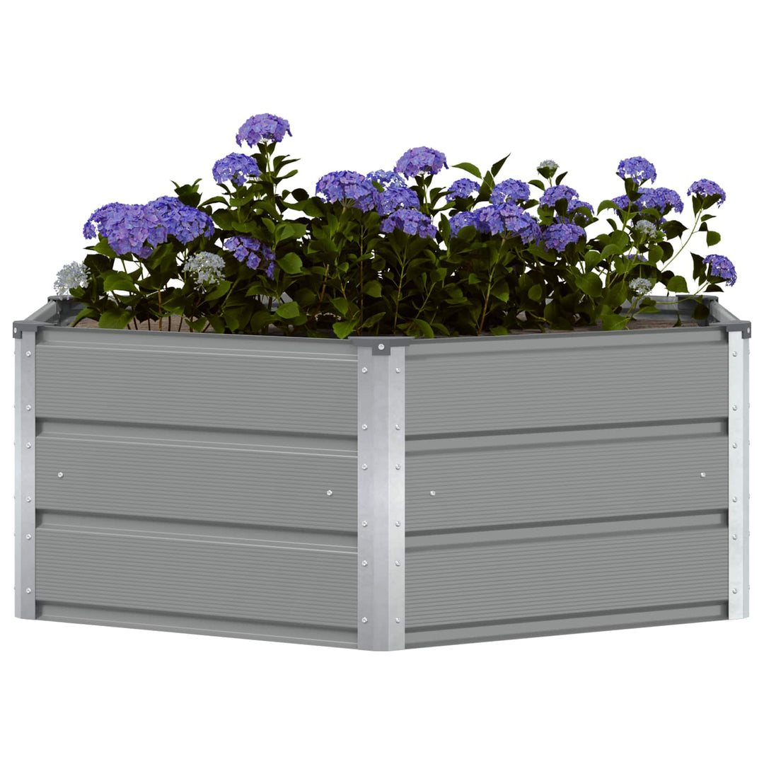 Plantekasse Lysegrå 129 x 129 x 45 cm Stål