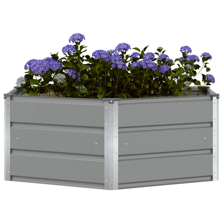 Plantekasse Lysegrå 129 x 129 x 45 cm Stål