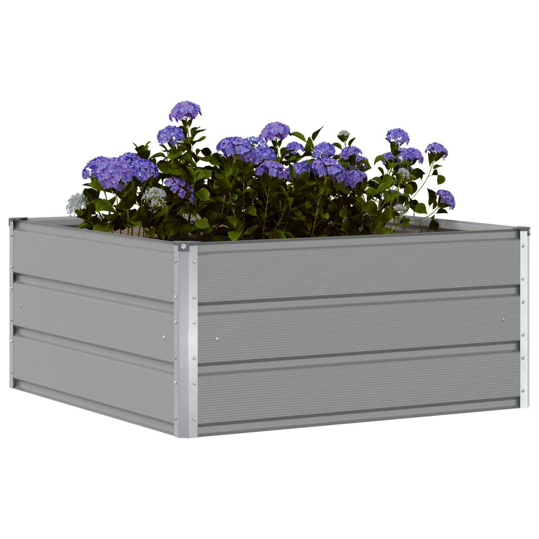 Plantekasse Lysegrå 100 x 100 x 45 cm Stål