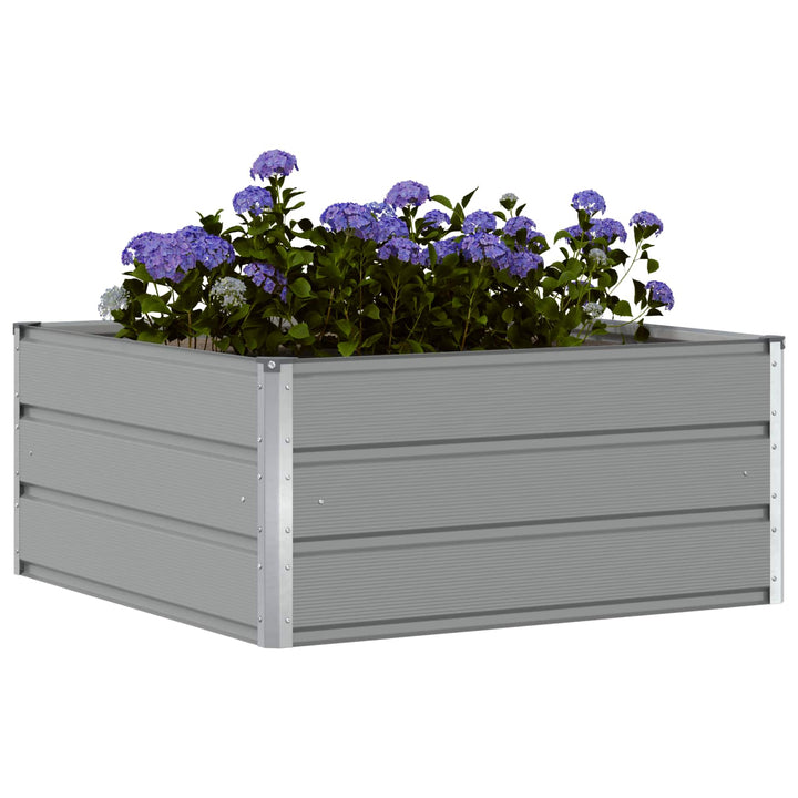 Plantekasse Lysegrå 100 x 100 x 45 cm Stål