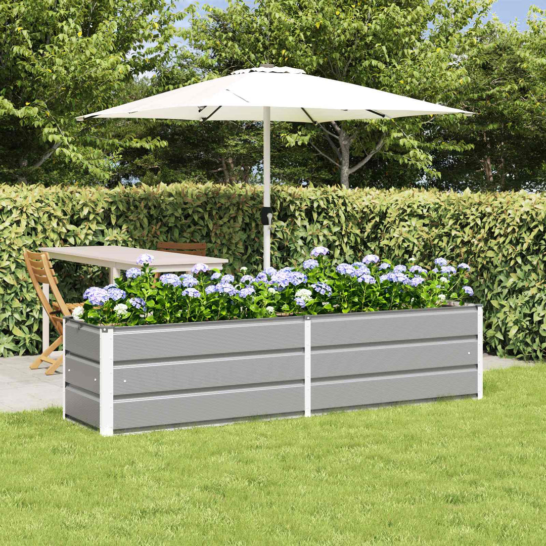 Plantekasse Lysegrå 195 x 50 x 45 cm Galvaniseret stål