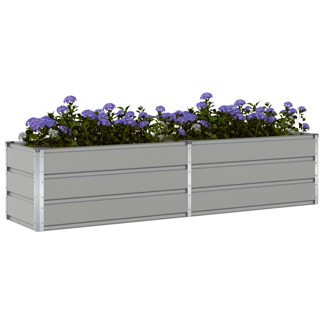 Plantekasse Lysegrå 195 x 50 x 45 cm Galvaniseret stål