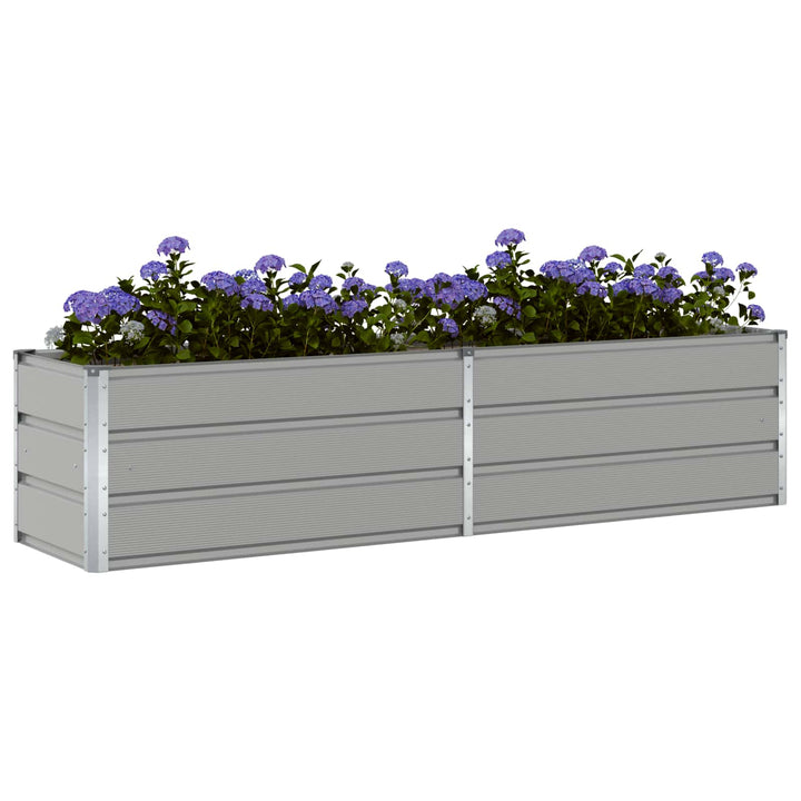 Plantekasse Lysegrå 195 x 50 x 45 cm Galvaniseret stål