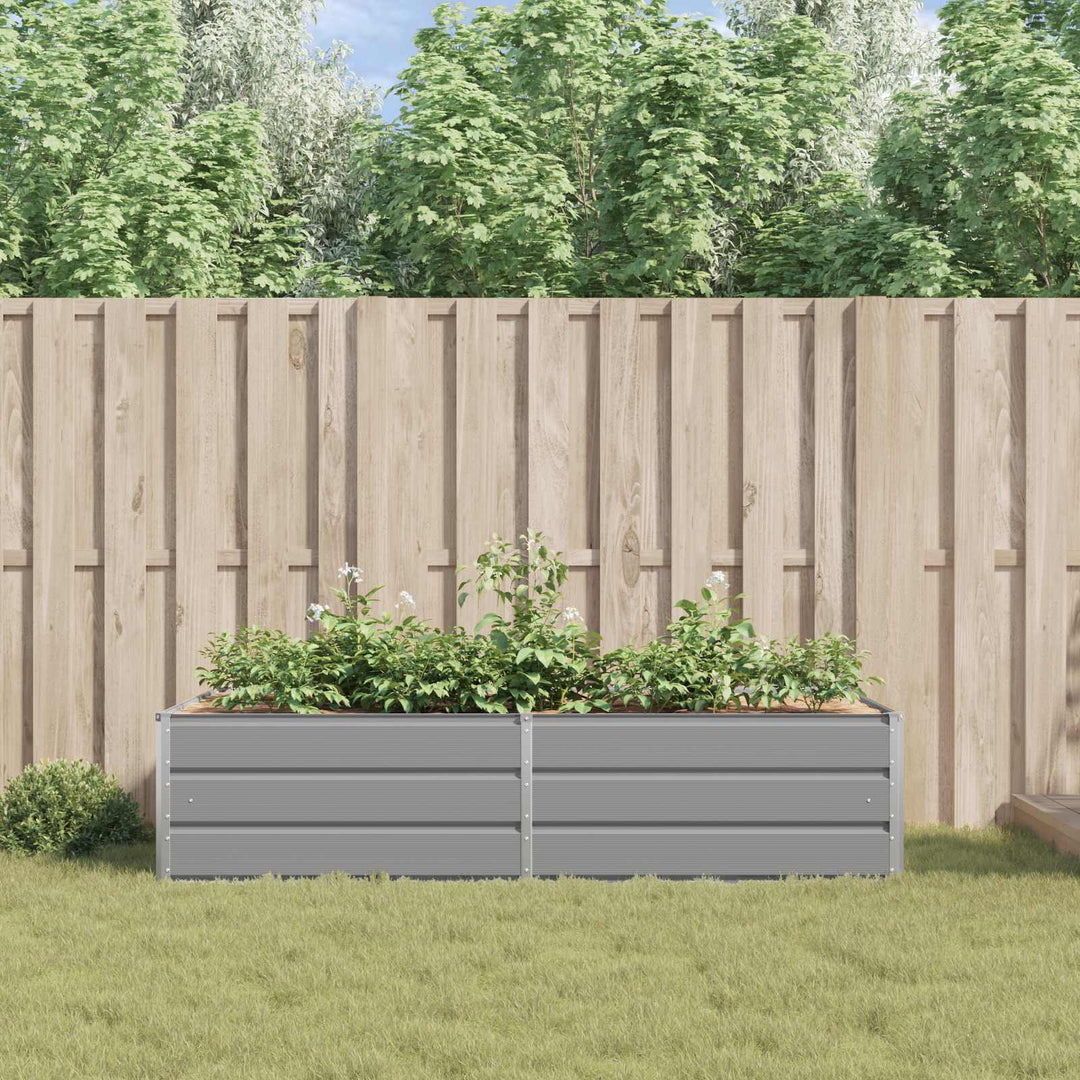 Plantekasse Lysegrå 195 x 100 x 45 cm Galvaniseret stål