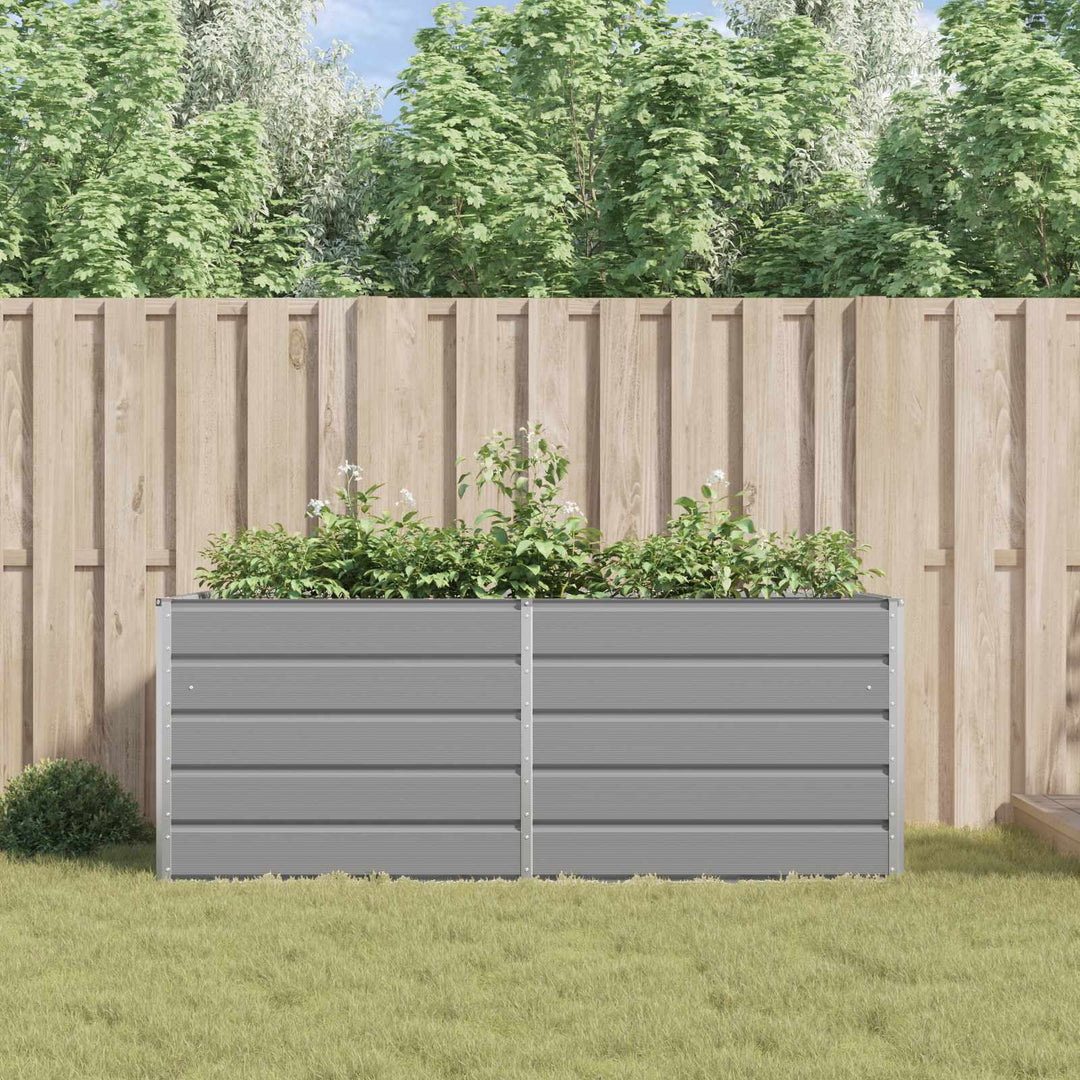 Plantekasse Lysegrå 195 x 100 x 75 cm Galvaniseret stål