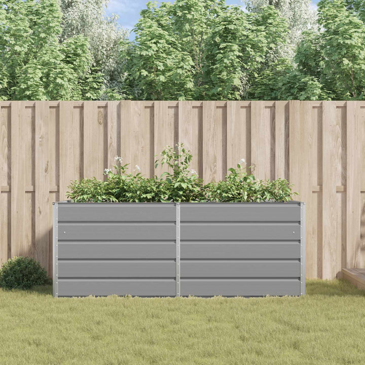 Plantekasse Lysegrå 195 x 100 x 75 cm Galvaniseret stål