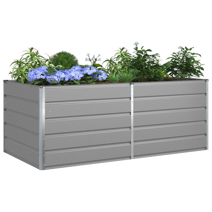 Plantekasse Lysegrå 195 x 100 x 75 cm Galvaniseret stål