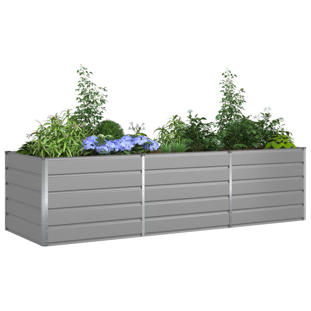 Plantekasse Lysegrå 290 x 100 x 75 cm Galvaniseret stål