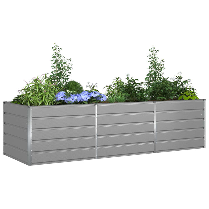 Plantekasse Lysegrå 290 x 100 x 75 cm Galvaniseret stål