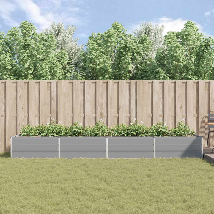 Plantekasse Lysegrå 385 x 100 x 45 cm Galvaniseret stål
