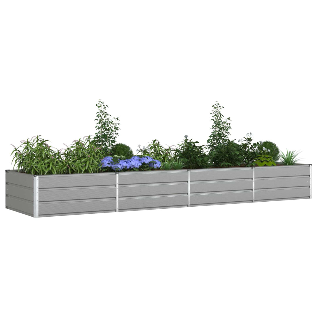 Plantekasse Lysegrå 385 x 100 x 45 cm Galvaniseret stål