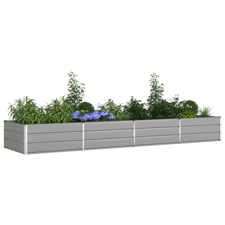 Plantekasse Lysegrå 385 x 100 x 45 cm Galvaniseret stål