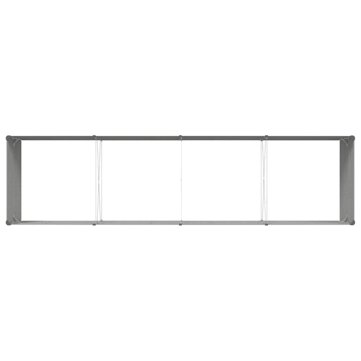 Plantekasse Lysegrå 385 x 100 x 45 cm Galvaniseret stål