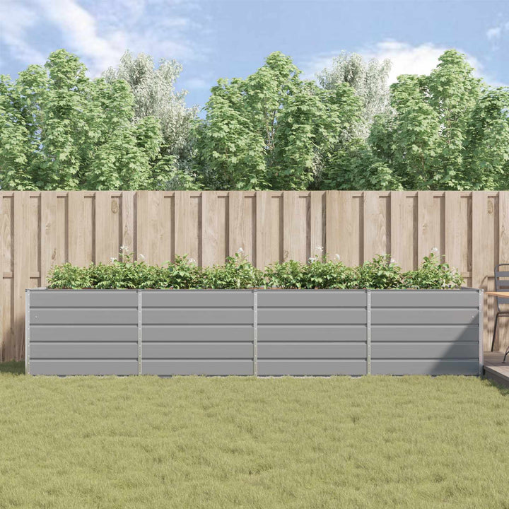Plantekasse Lysegrå 385 x 100 x 75 cm Galvaniseret stål