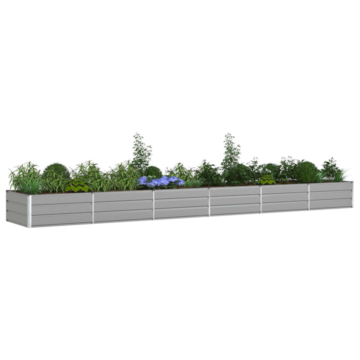 Plantekasse Lysegrå 580 x 100 x 45 cm Galvaniseret stål