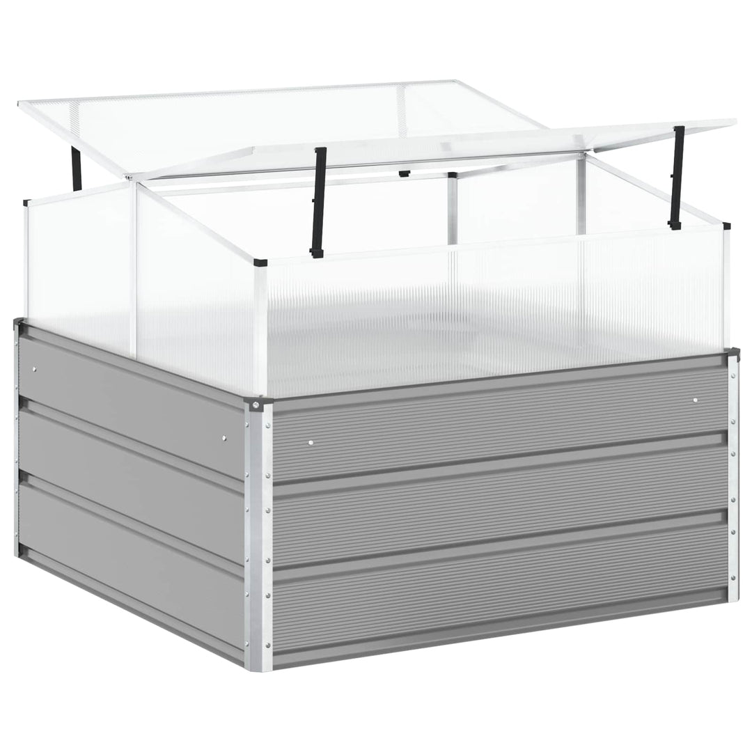 Plantekasse Lysegrå 100 x 100 x 77 cm Galvaniseret stål