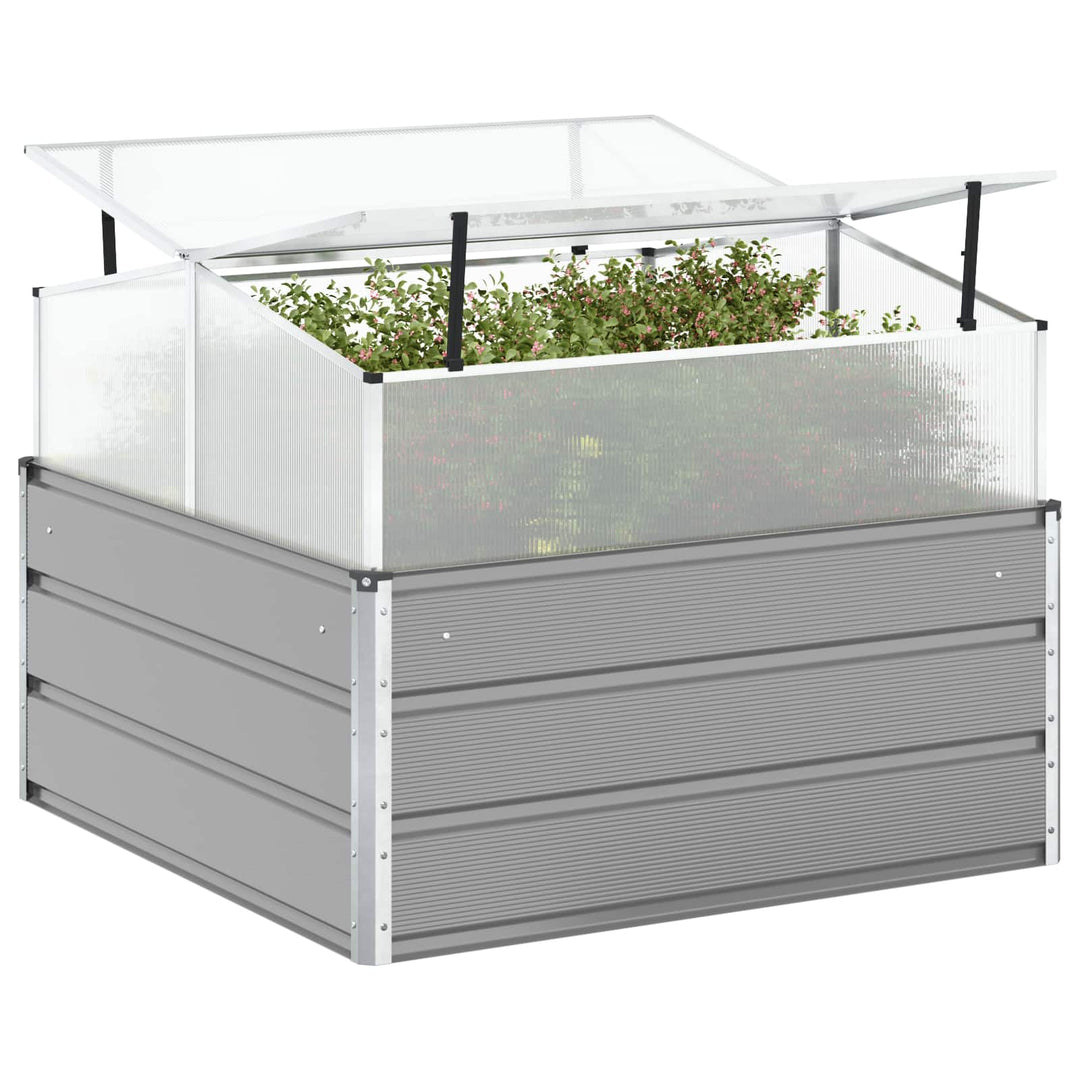 Plantekasse Lysegrå 100 x 100 x 77 cm Galvaniseret stål