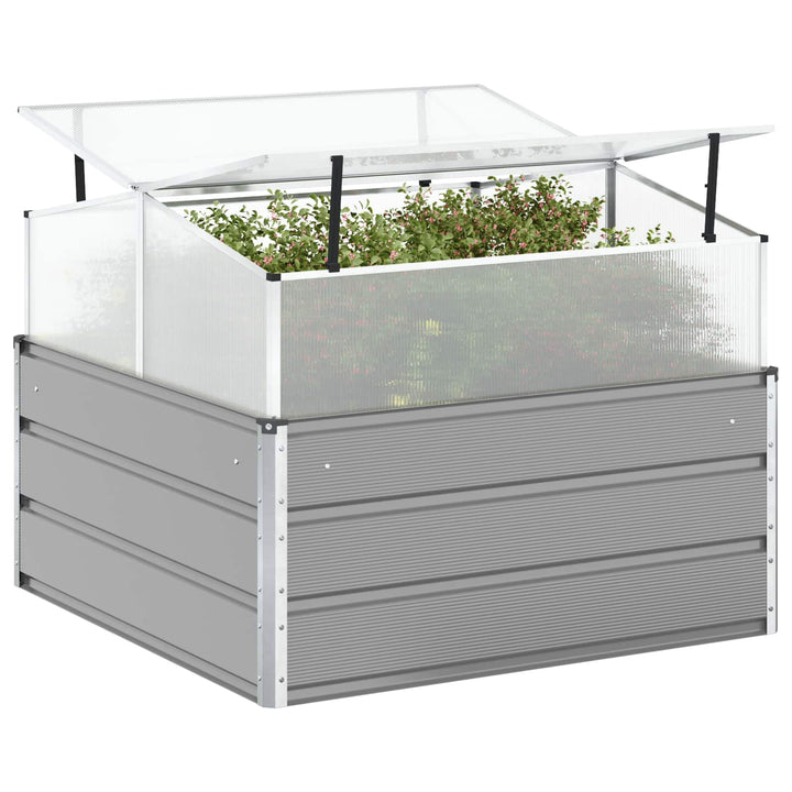 Plantekasse Lysegrå 100 x 100 x 77 cm Galvaniseret stål