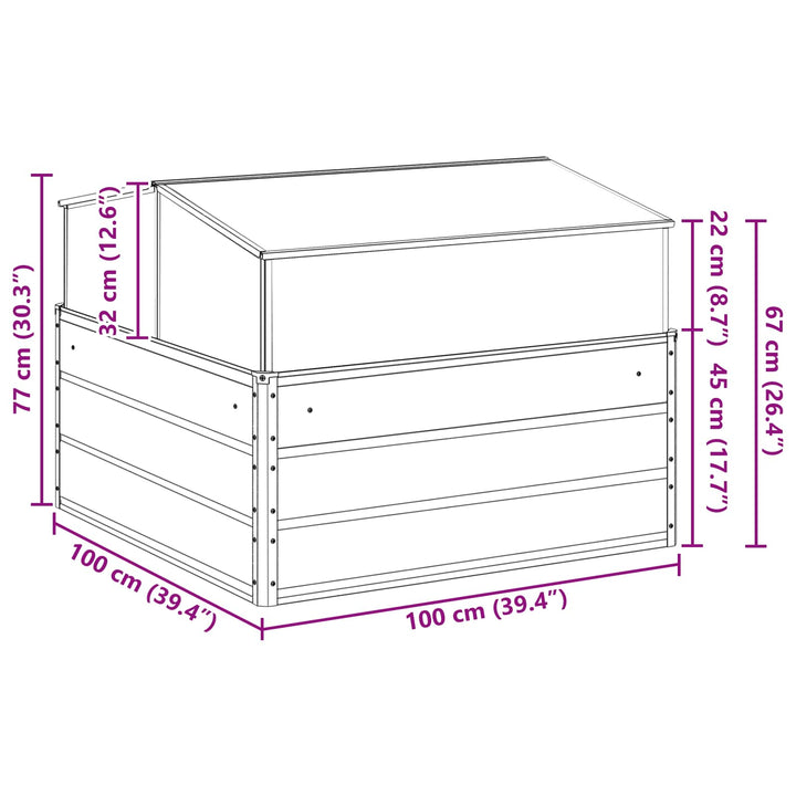 Plantekasse Lysegrå 100 x 100 x 77 cm Galvaniseret stål