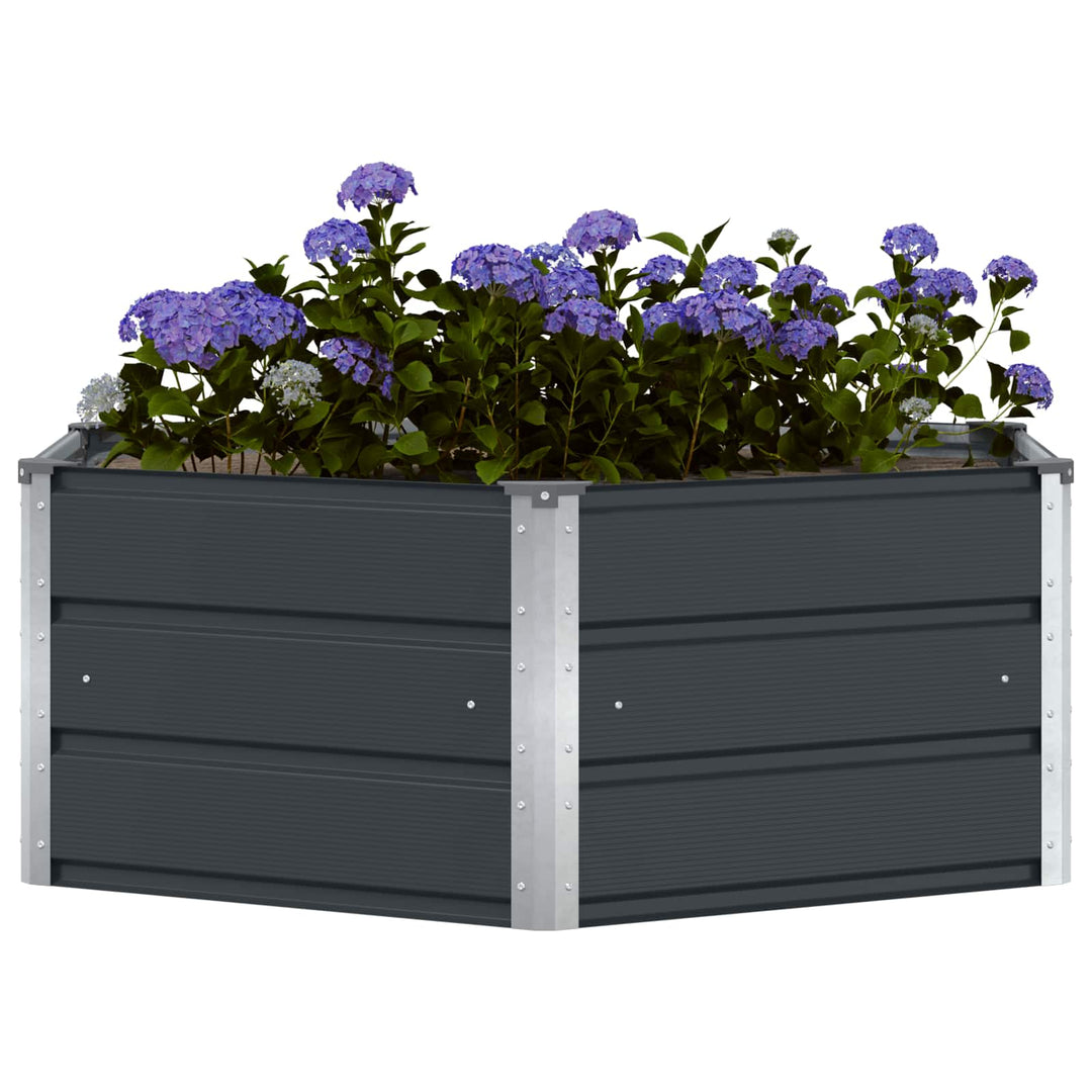 Plantekasse Antracit 129 x 129 x 45 cm Stål
