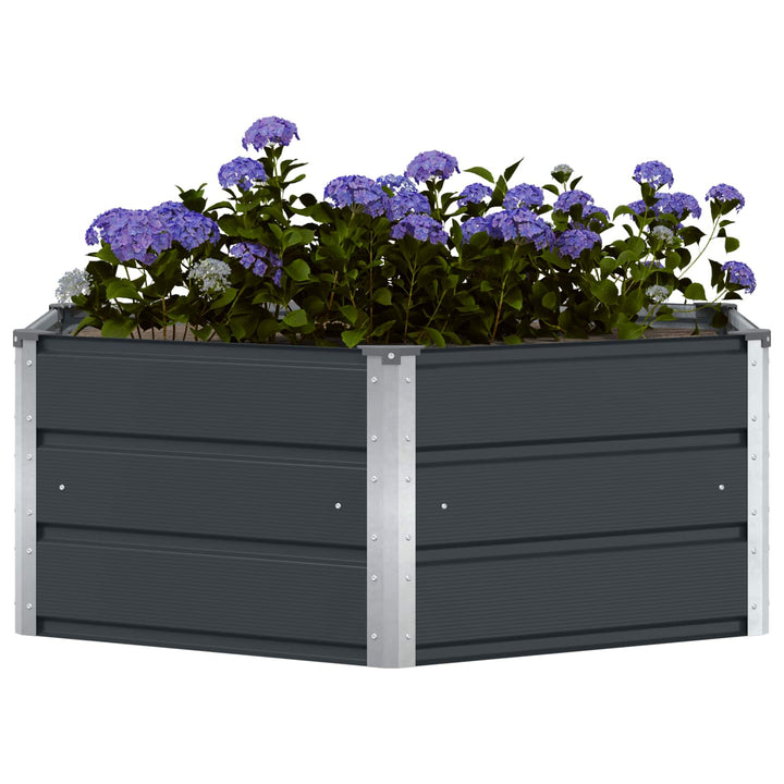 Plantekasse Antracit 129 x 129 x 45 cm Stål