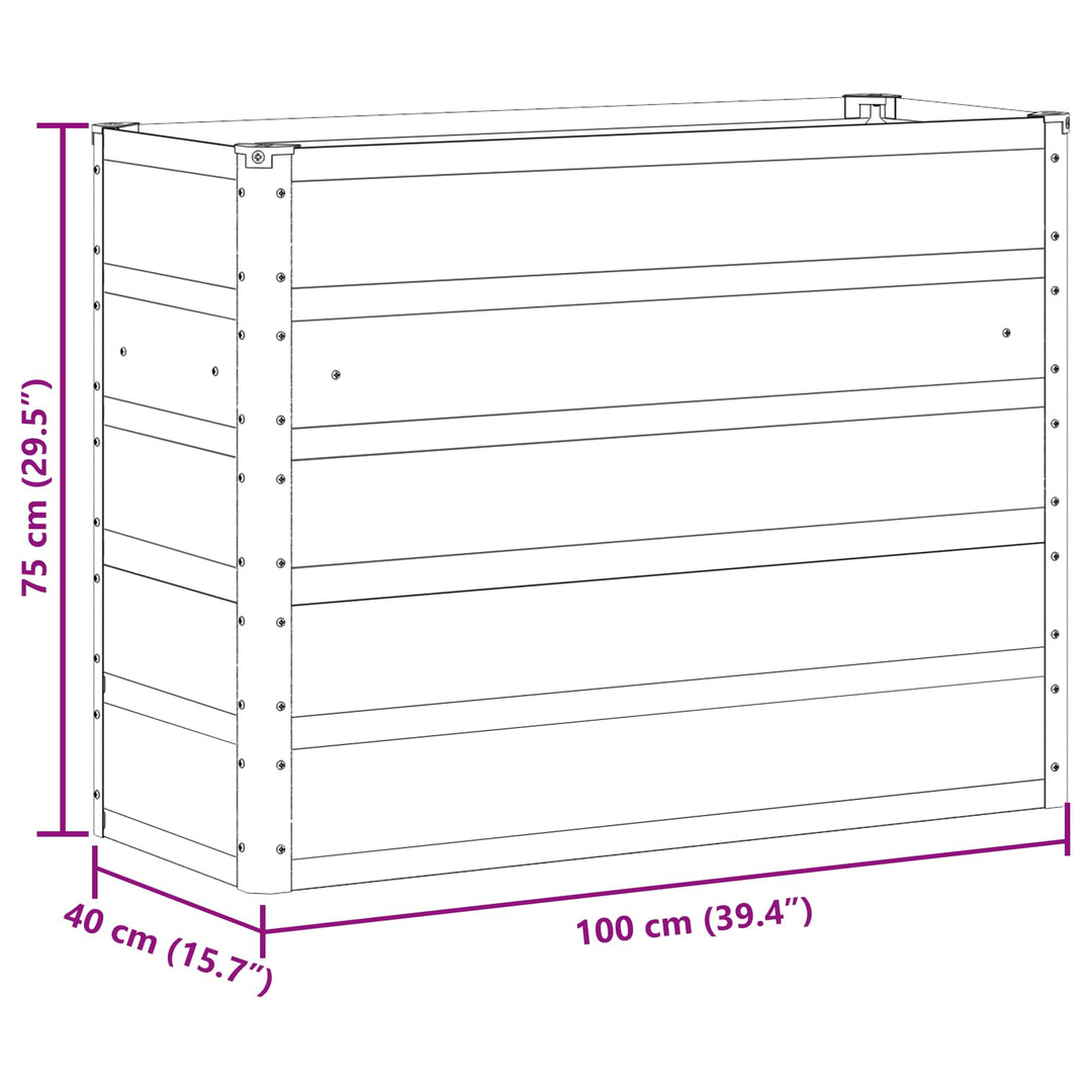 Plantekasse Antracit 100 x 40 x 75 cm Stål