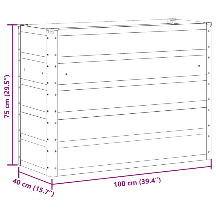 Plantekasse Antracit 100 x 40 x 75 cm Stål