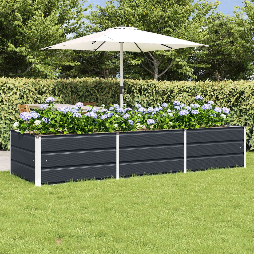Plantekasse Antracit 240 x 80 x 45 cm Stål