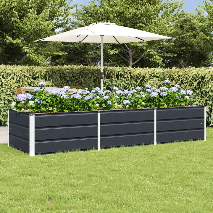 Plantekasse Antracit 240 x 80 x 45 cm Stål