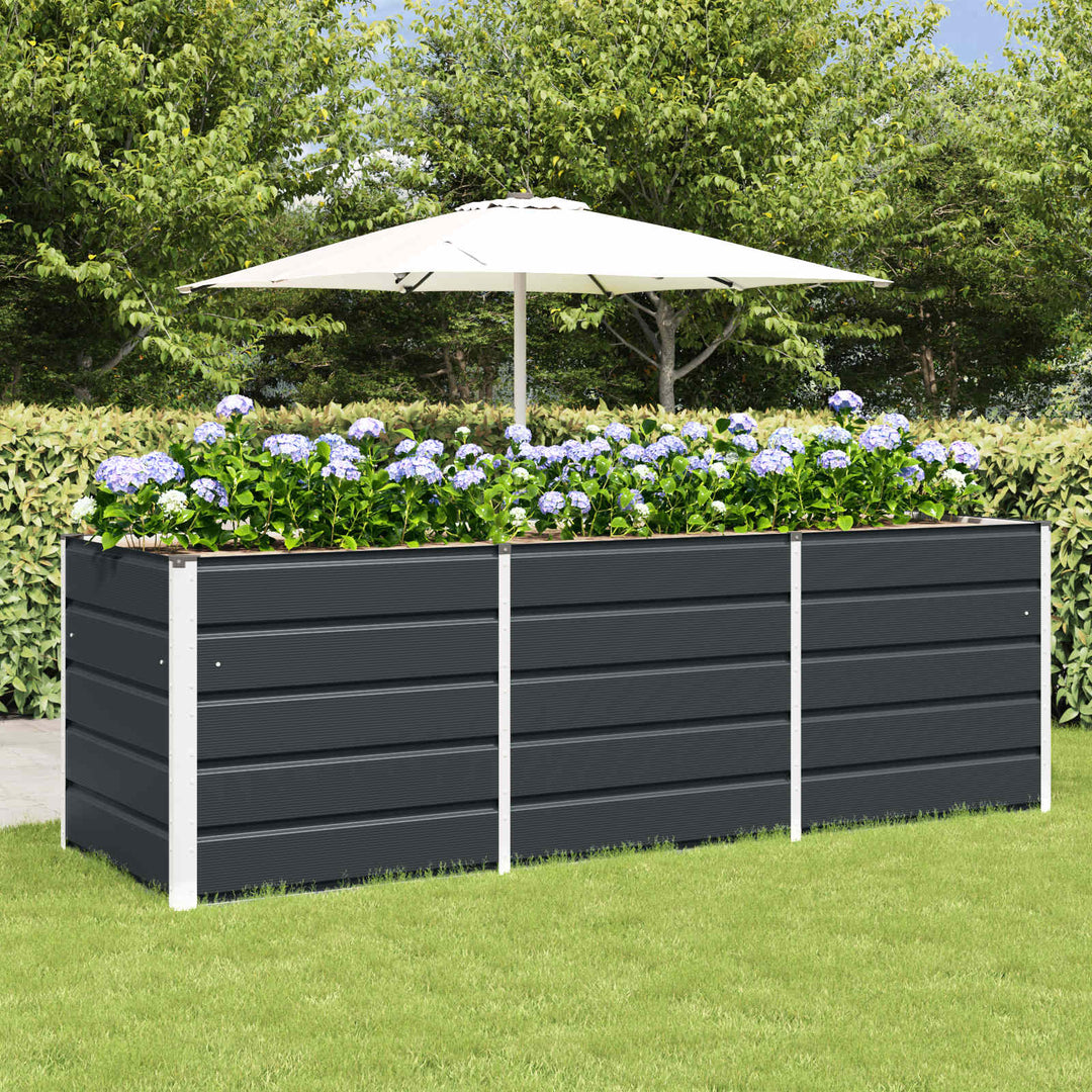 Plantekasse Antracit 240 x 80 x 75 cm Stål