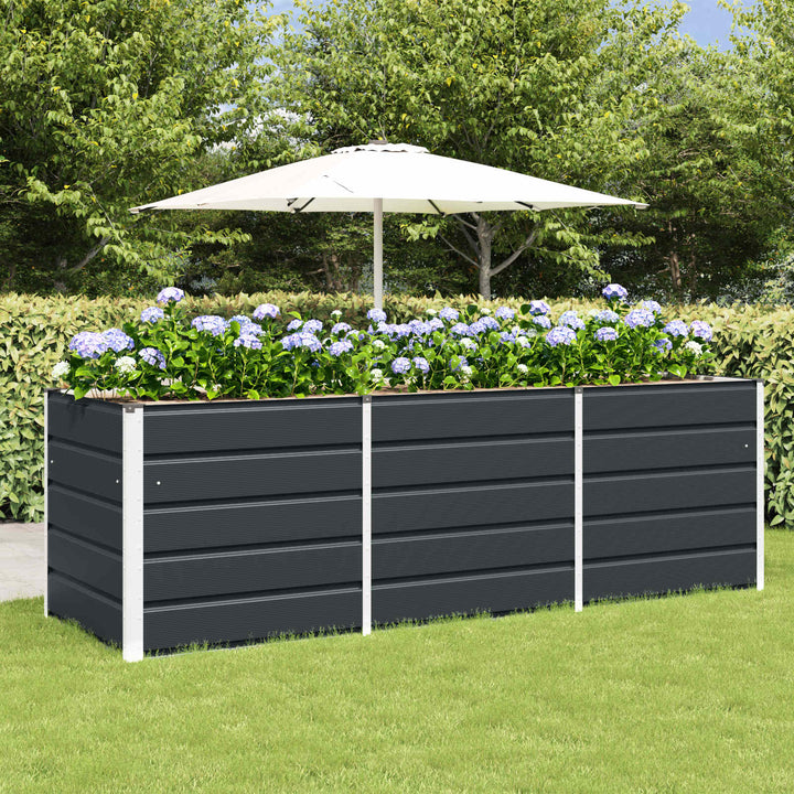 Plantekasse Antracit 240 x 80 x 75 cm Stål