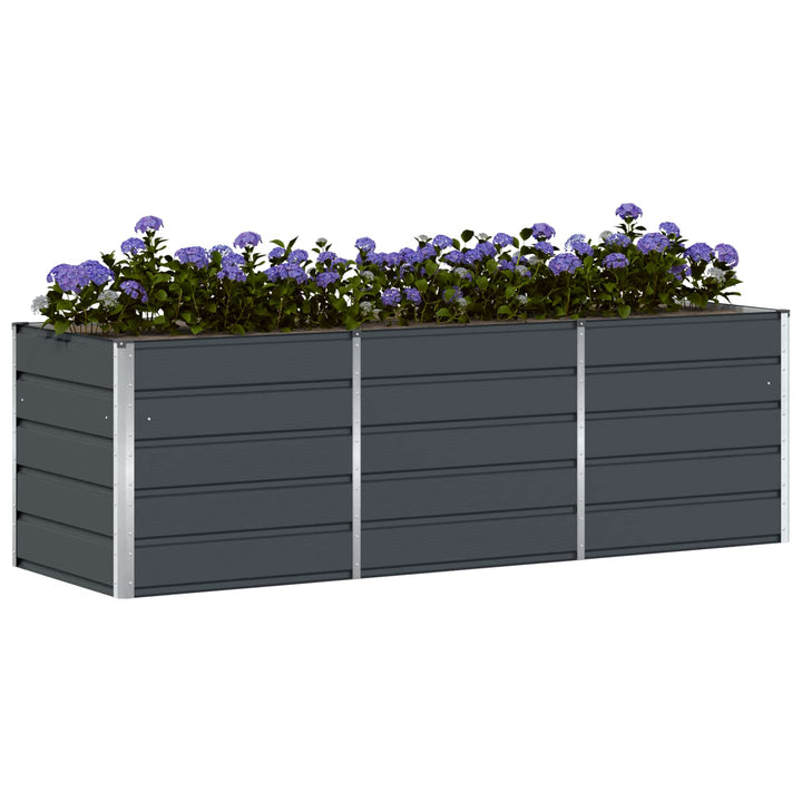Plantekasse Antracit 240 x 80 x 75 cm Stål