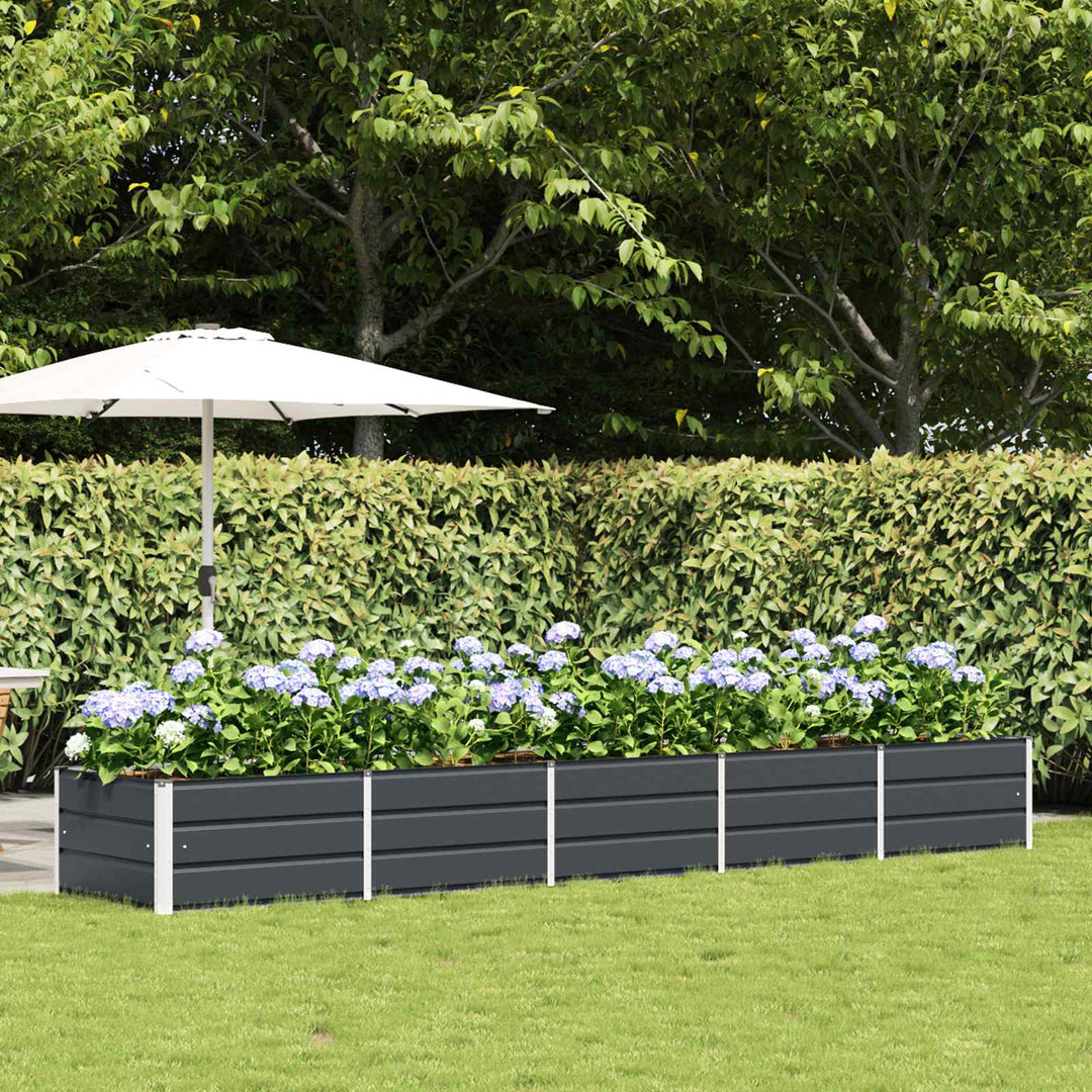 Plantekasse Antracit 400 x 80 x 45 cm Stål