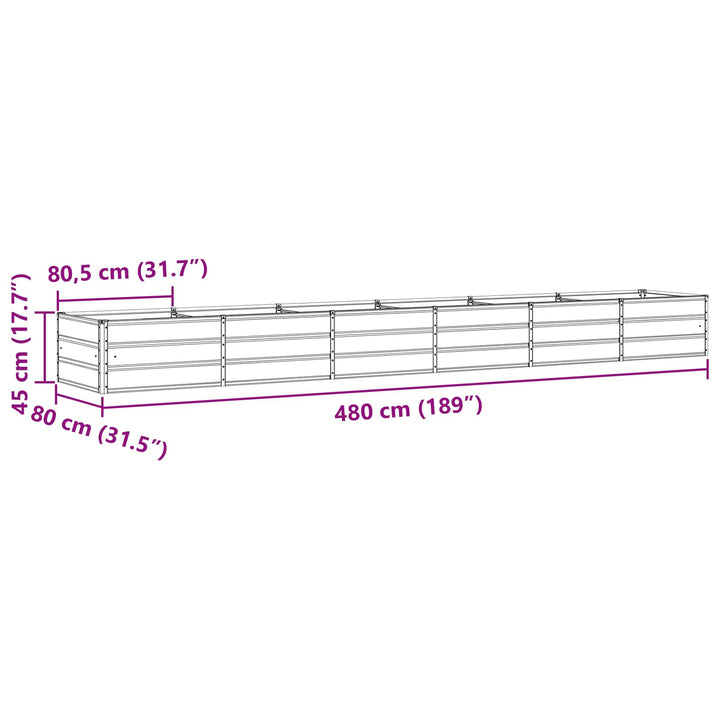 Plantekasse Antracit 480 x 80 x 45 cm Stål
