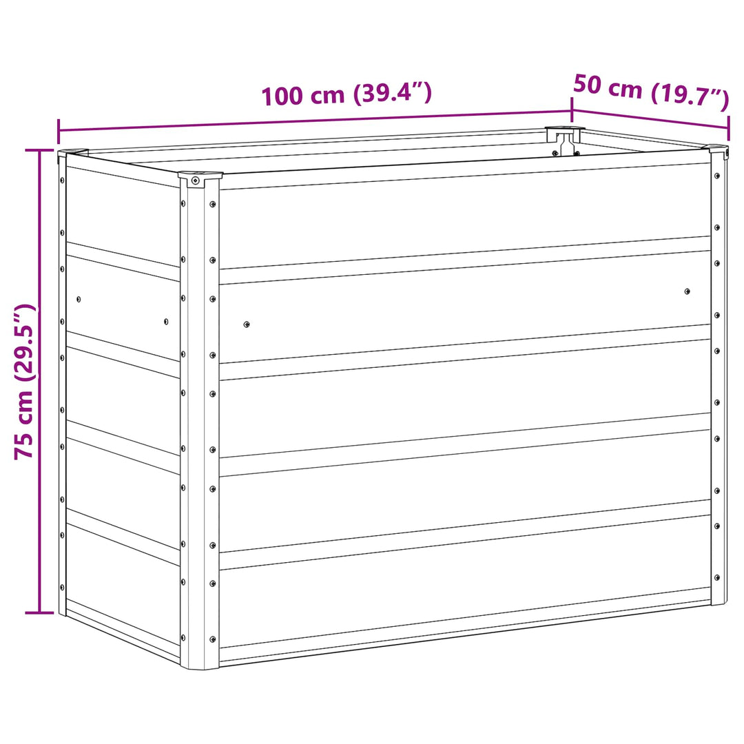 Plantekasse Antracit 100 x 50 x 75 cm Galvaniseret stål