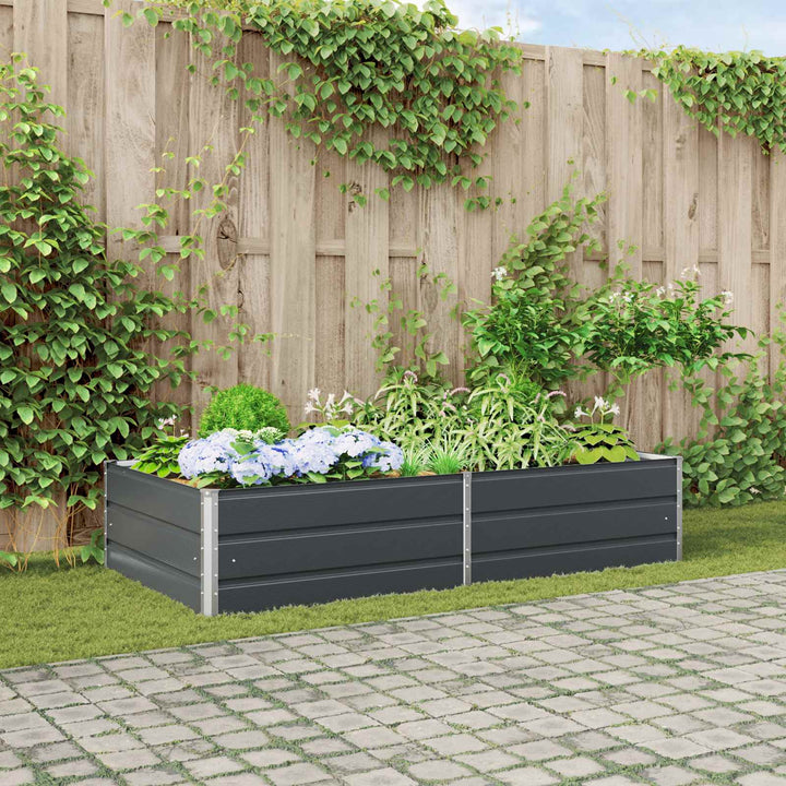 Plantekasse Antracit 195 x 100 x 45 cm Galvaniseret stål