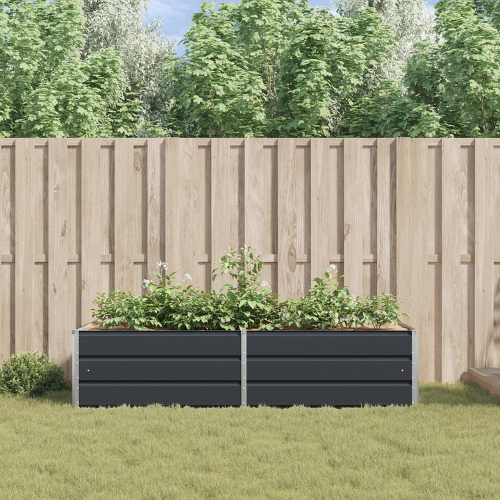 Plantekasse Antracit 195 x 100 x 45 cm Galvaniseret stål