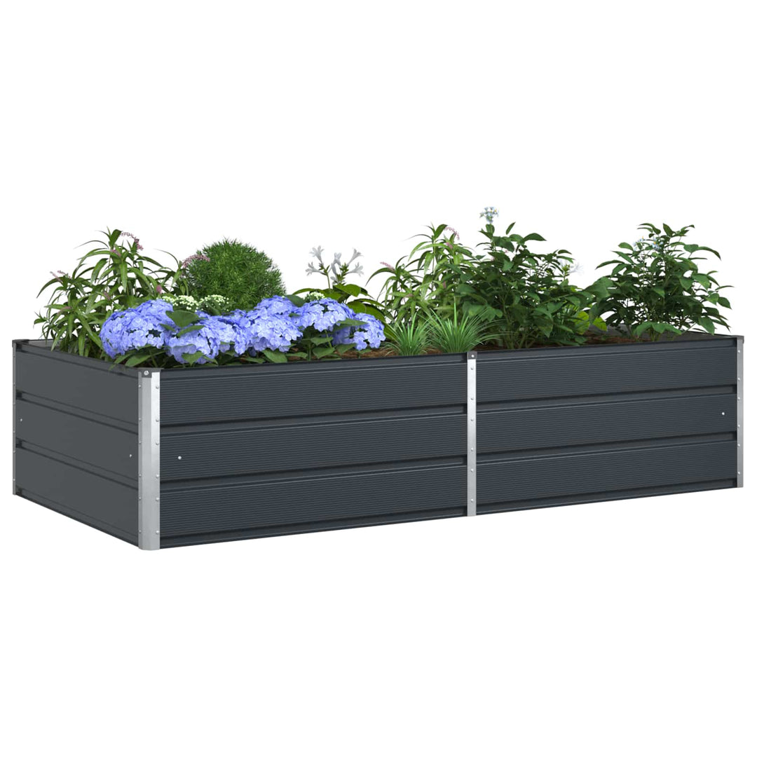Plantekasse Antracit 195 x 100 x 45 cm Galvaniseret stål